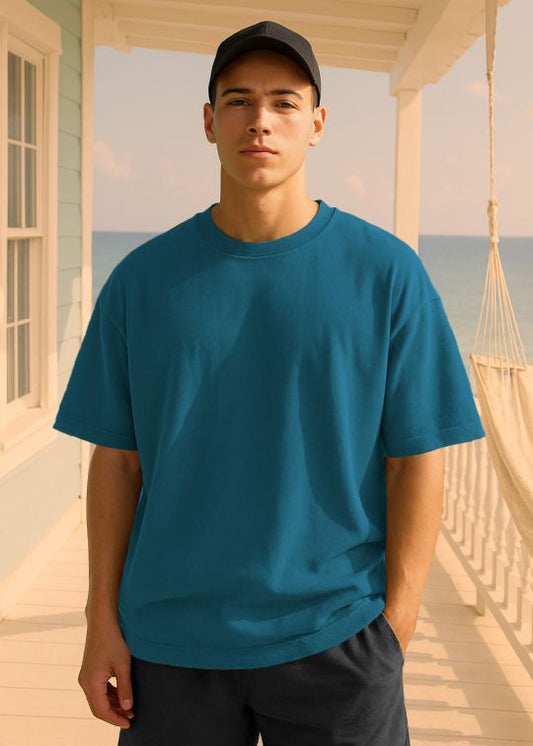 Oversize Classic Tee for Men Premium Color Teal