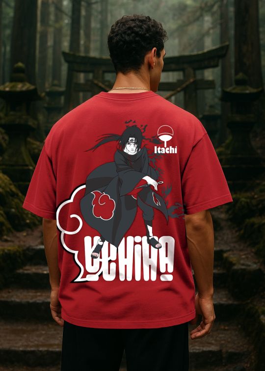Itachi Uchiha Premium Red Oversized T-shirt For Men