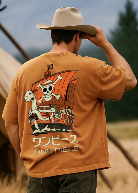 One Piece Premium Rust Oversized T-shirt For Men
