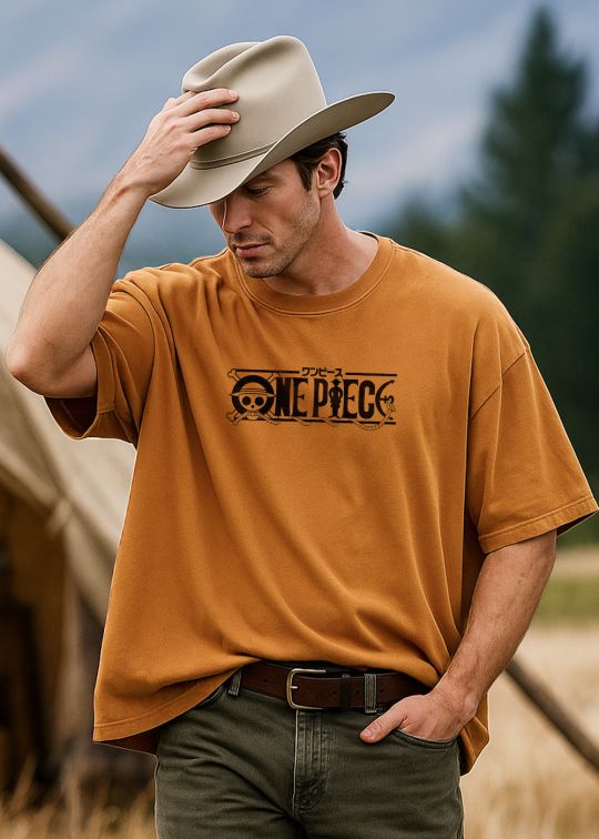 One Piece Premium Rust Oversized T-shirt For Men