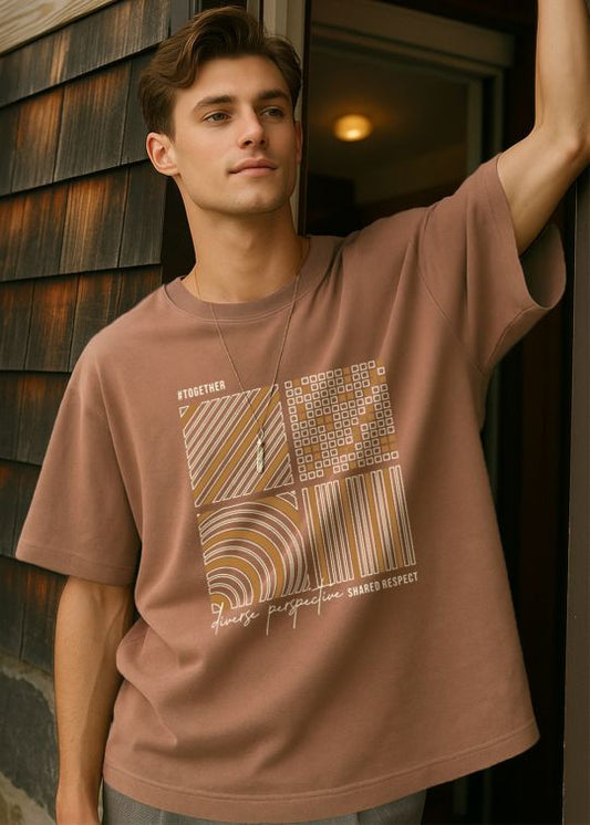 Diverse Perspective Premium Mocha Oversized T-shirt For Men