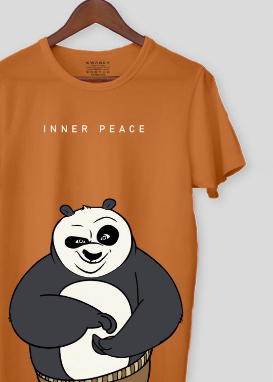 Inner Peace Panda Rust Half Sleeve T-shirt For Men