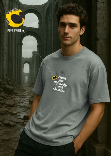 Fight for Remedy Premium Ultimate Grey Oversized T-shirt For Men