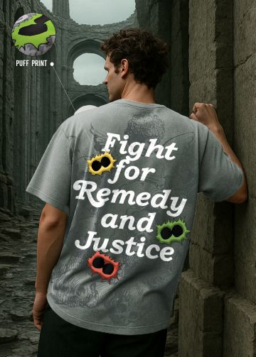 Fight for Remedy Premium Ultimate Grey Oversized T-shirt For Men