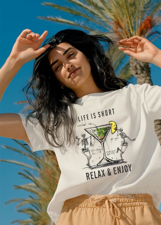 Life is Short Premium Egg Shell Oversized T-shirt For Women