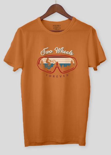 Two Wheels Forever Rust Half Sleeve T-shirt For Men