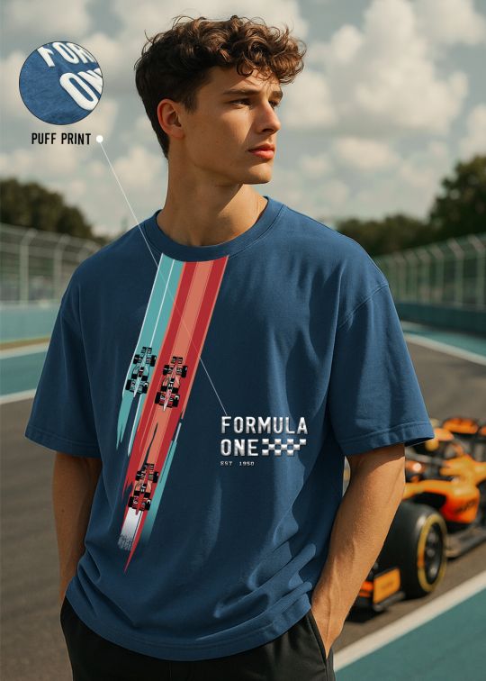 Formula One Premium Denim Oversized T-shirt For Men