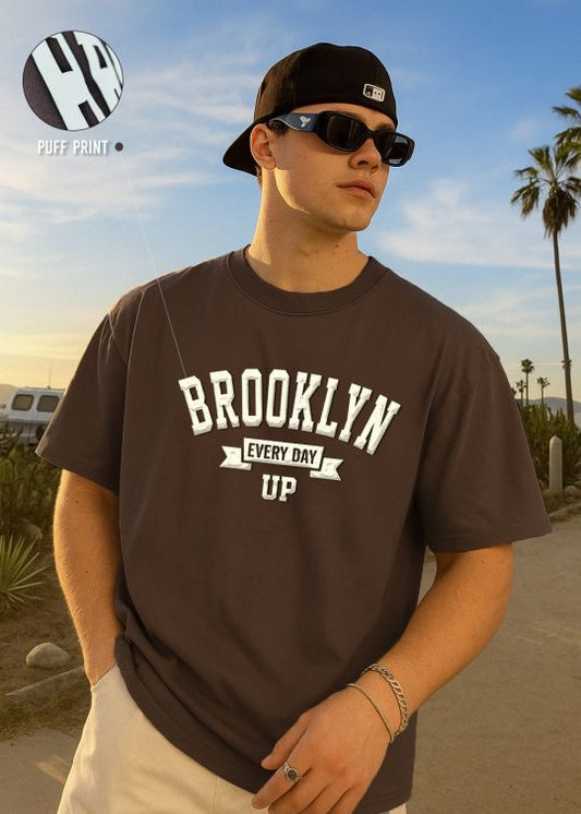 Brooklyn Premium Coffee Oversized T-shirt For Men