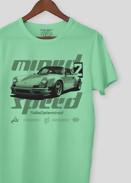Speed to be Determined Mint Half Sleeve T-Shirt For Men
