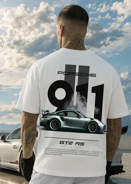 Porsche GT2 RS Premium Egg Shell Oversized T-shirt For Men