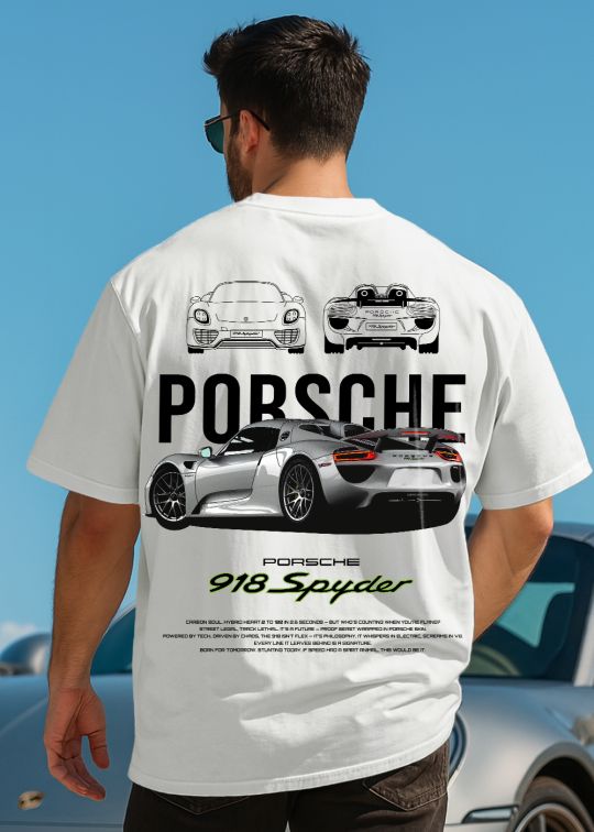 Porsche 918 Spyder Premium Egg Shell Oversized T-shirt For Men
