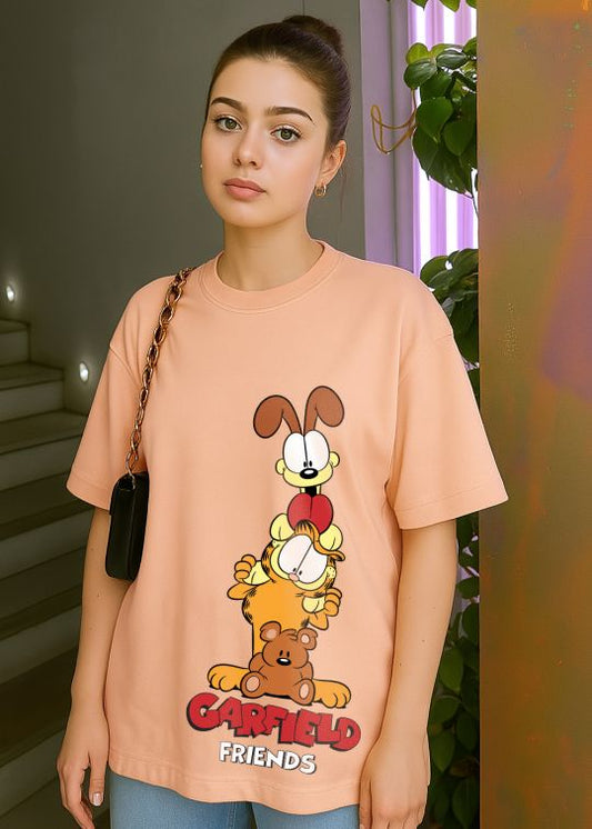 Garfield Friends Peach Mouse Oversized T-shirt For Women