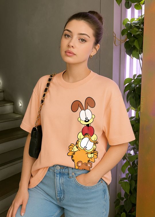 Garfield Friends Peach Mouse Oversized T-shirt For Women