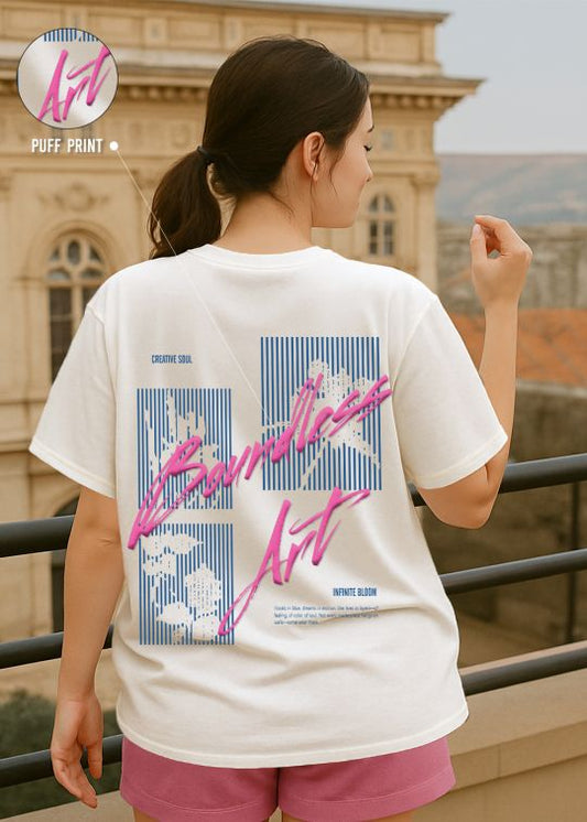 Boundless Art Egg Shell Oversized T-shirt For Women