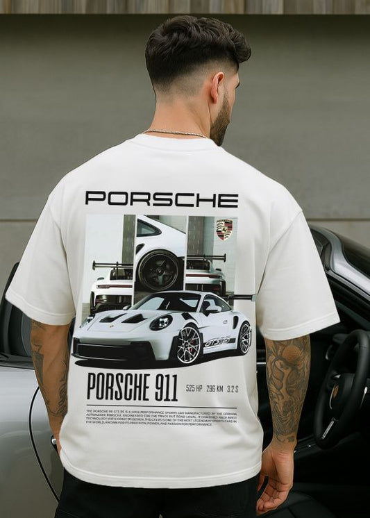 Porsche 911 GT3 RS Premium Egg Shell Oversized T-shirt For Men