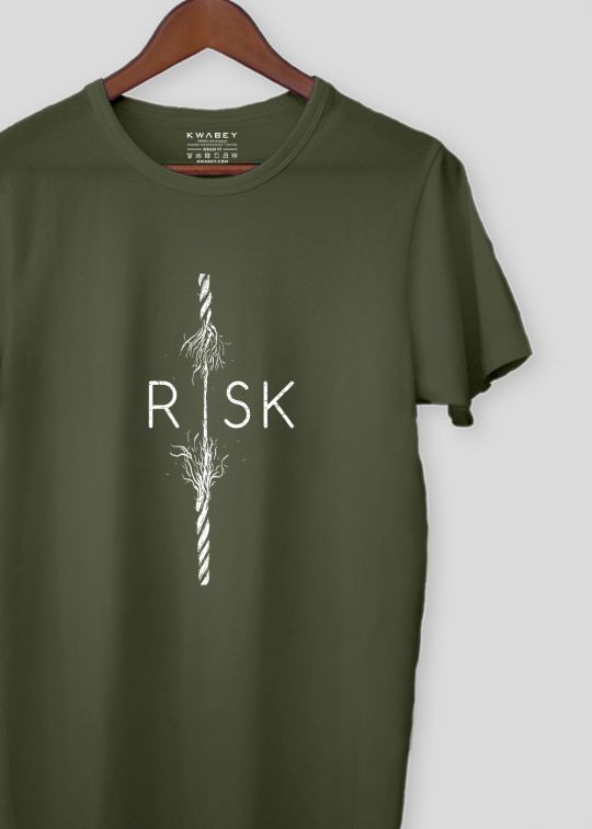 Risk Olive Half Sleeve T-shirt For Men