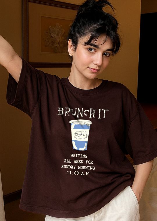 Brunch It Coffee Oversized T-shirt For Women