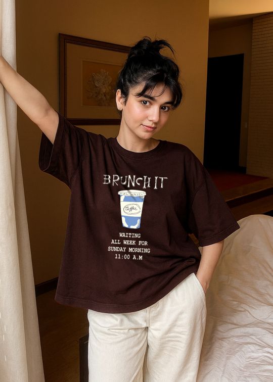Brunch It Coffee Oversized T-shirt For Women