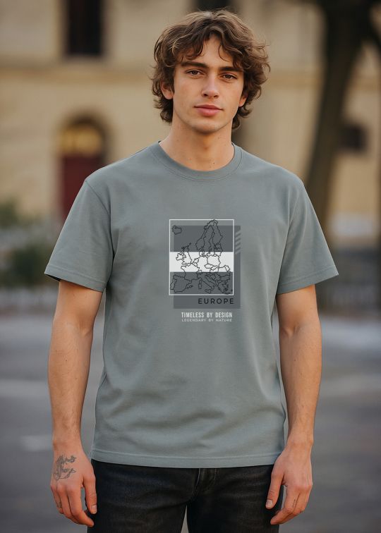 Timeless Europe Ultimate Grey Half Sleeve T-shirt For Men