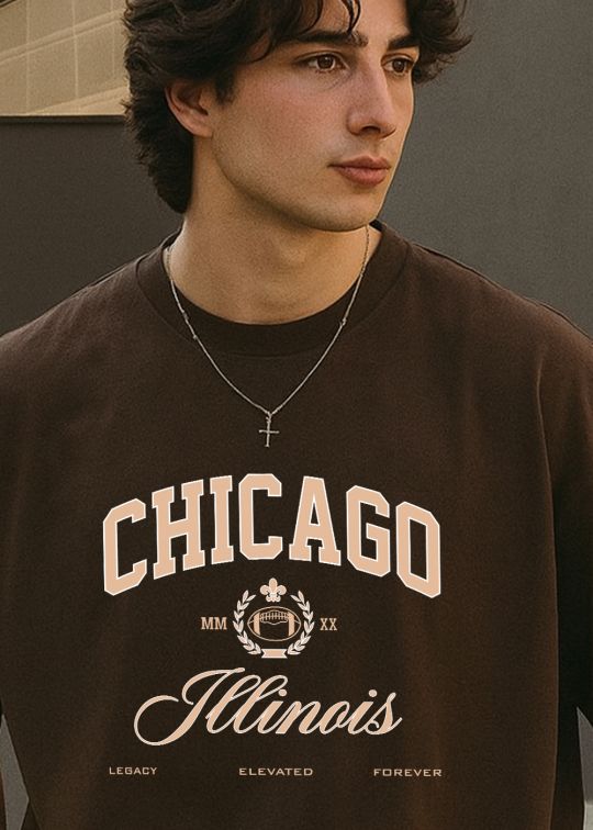 Chicago Illinois Premium Coffee Oversized T-shirt For Men