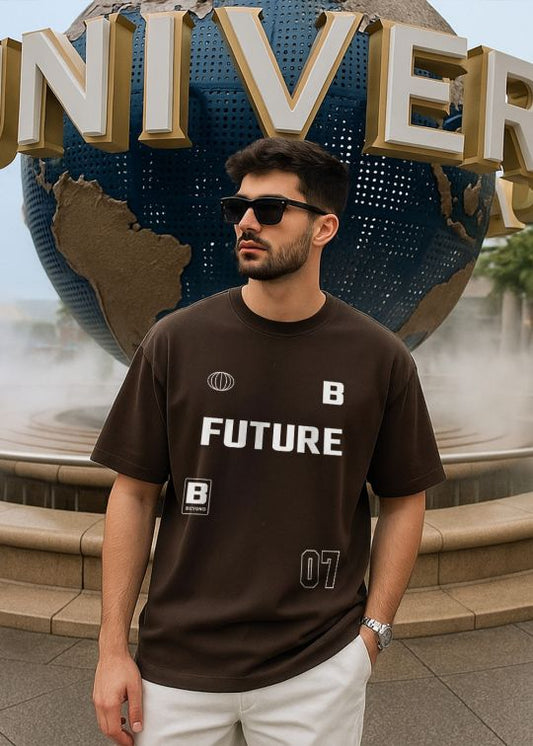 Future 07 Premium Coffee Oversized T-shirt For Men