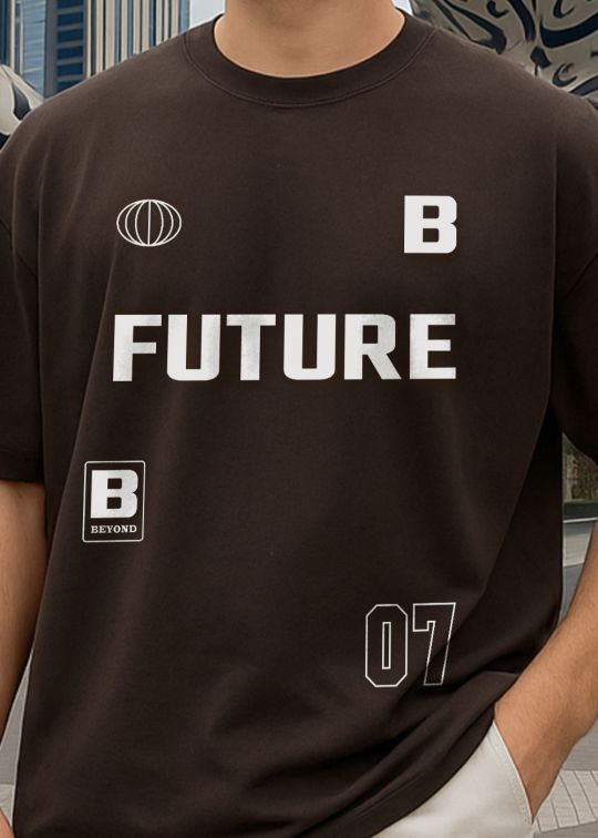 Future 07 Premium Coffee Oversized T-shirt For Men