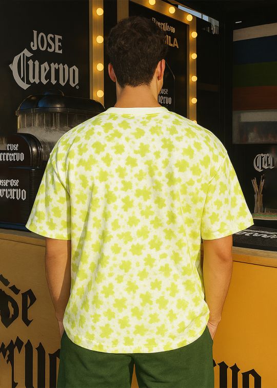 Neon Green Snoopy Premium White Oversized T-shirt For Men