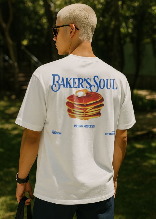 Bakers's Soul Premium Egg Shell Oversized T-shirt For Men