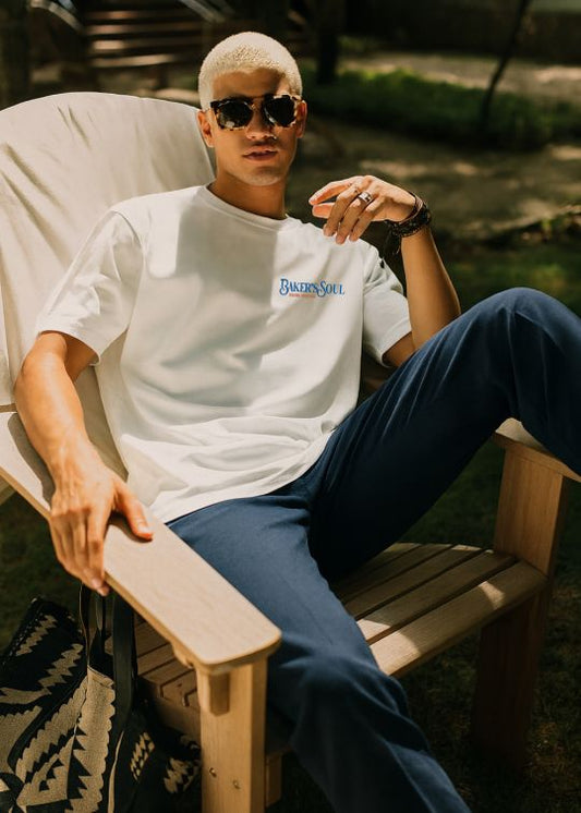 Bakers's Soul Premium Egg Shell Oversized T-shirt For Men
