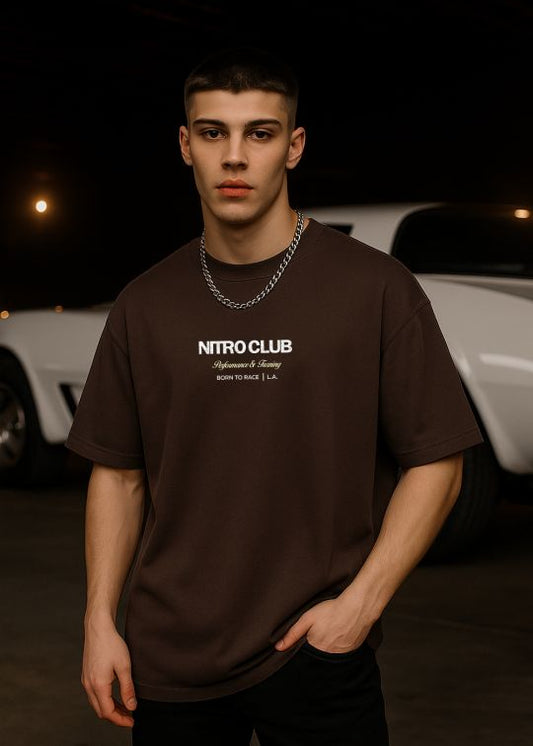 Nitro Club Premium Coffee Oversized T-shirt For Men