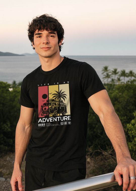 Adventure Vacations Half Sleeve T-shirt For Men