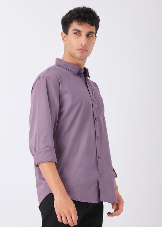 Men's Classic Purple Cotton Casual Shirt
