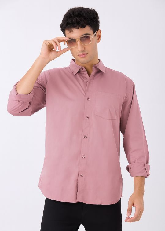 Men's Classic Pink Cotton Casual Shirt