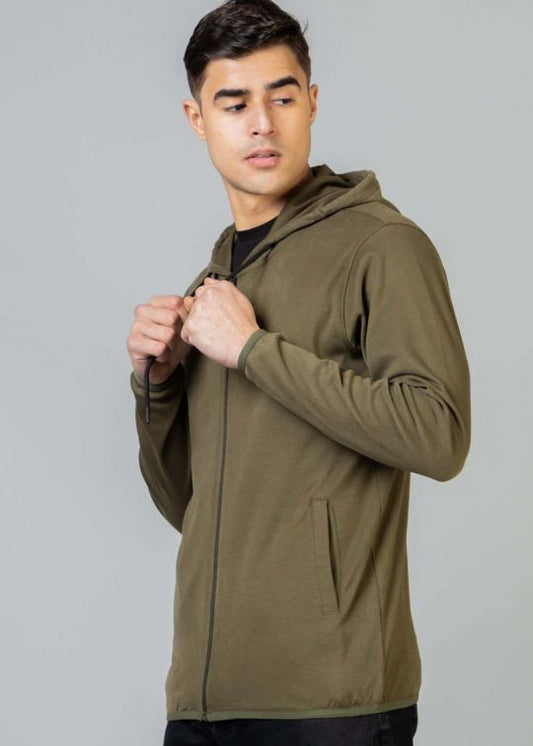 All Season Olive Green Hoodie Sweatshirt For Men