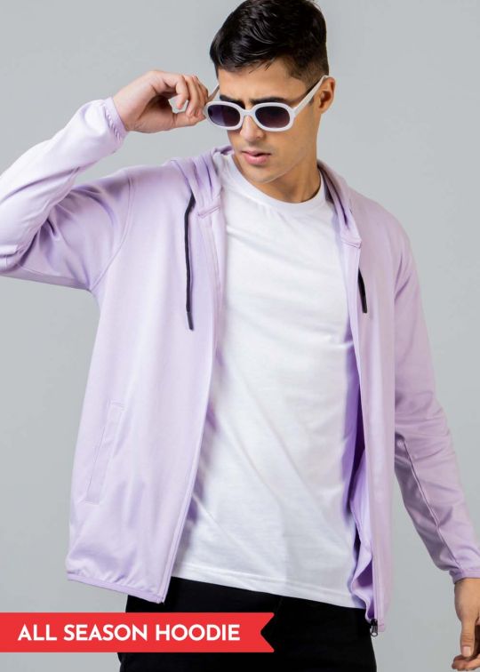 All Season Lilac Hoodie Sweatshirt For Men