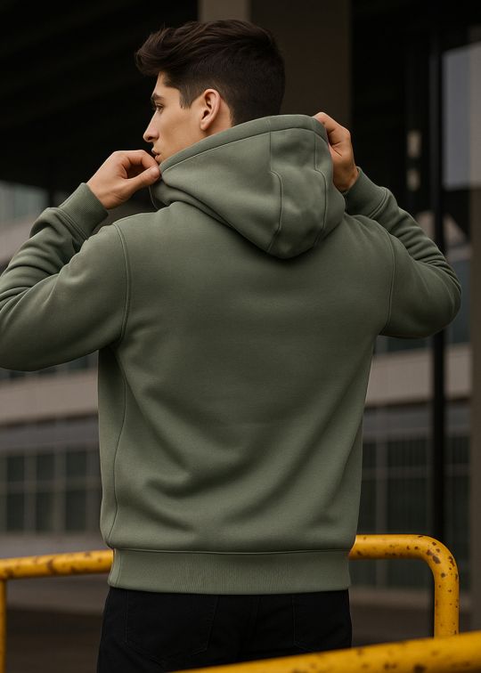 Men Mouse Relaxed Fit Hoodie With Kagaroo Pocket