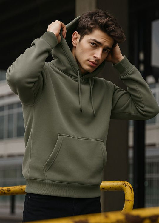 Men Mouse Relaxed Fit Hoodie With Kagaroo Pocket