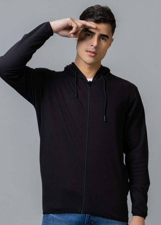 All Season Black Hoodie Sweatshirt For Men