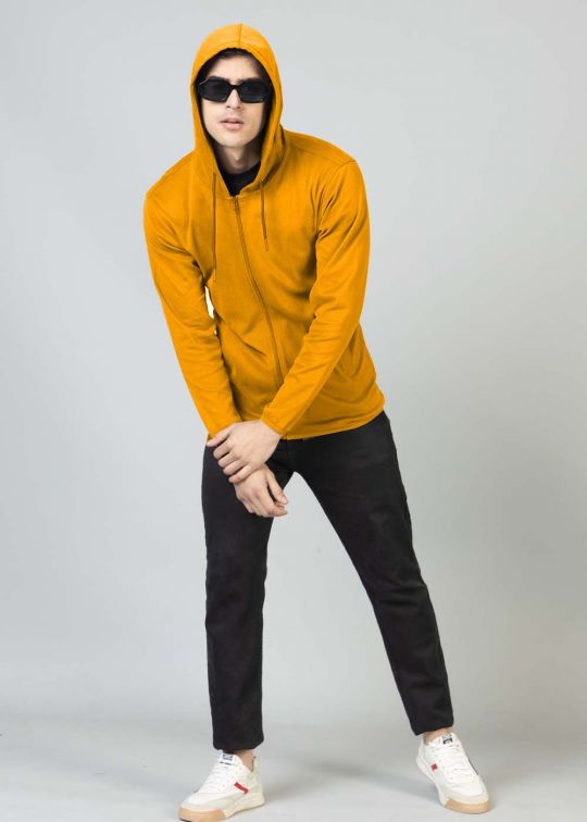 All Season Mustard Hoodie Sweatshirt For Men