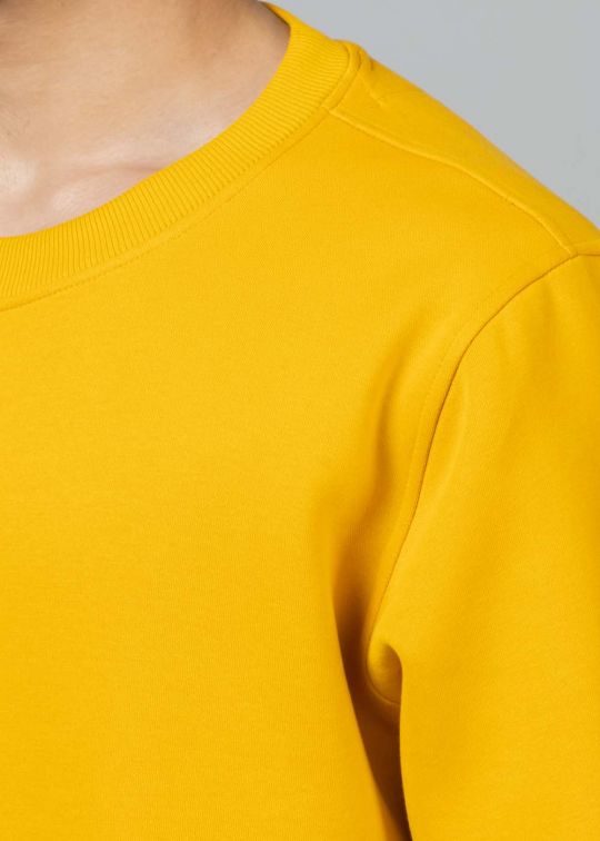 Basic Mustard Oversized Sweatshirt For Men