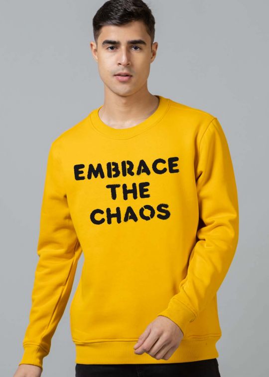 Embrace The Chaos Oversized Mustard Sweatshirt