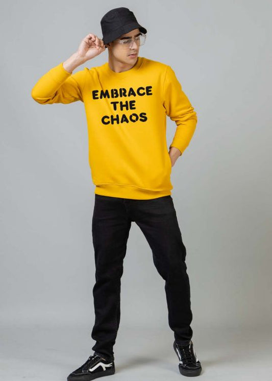 Embrace The Chaos Oversized Mustard Sweatshirt