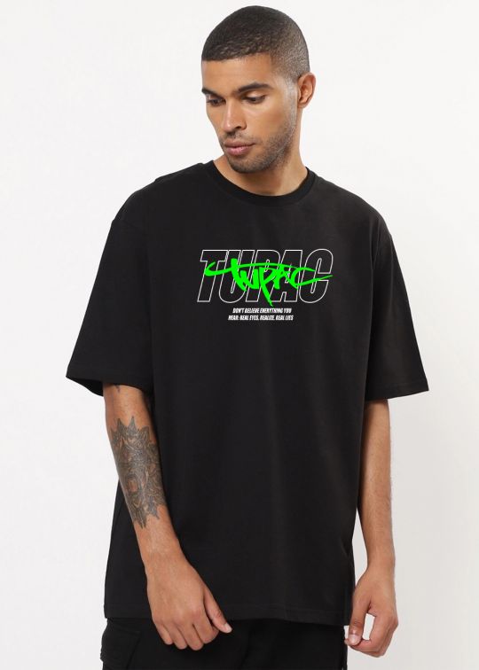 Tupac Black Oversized T-Shirt For Men