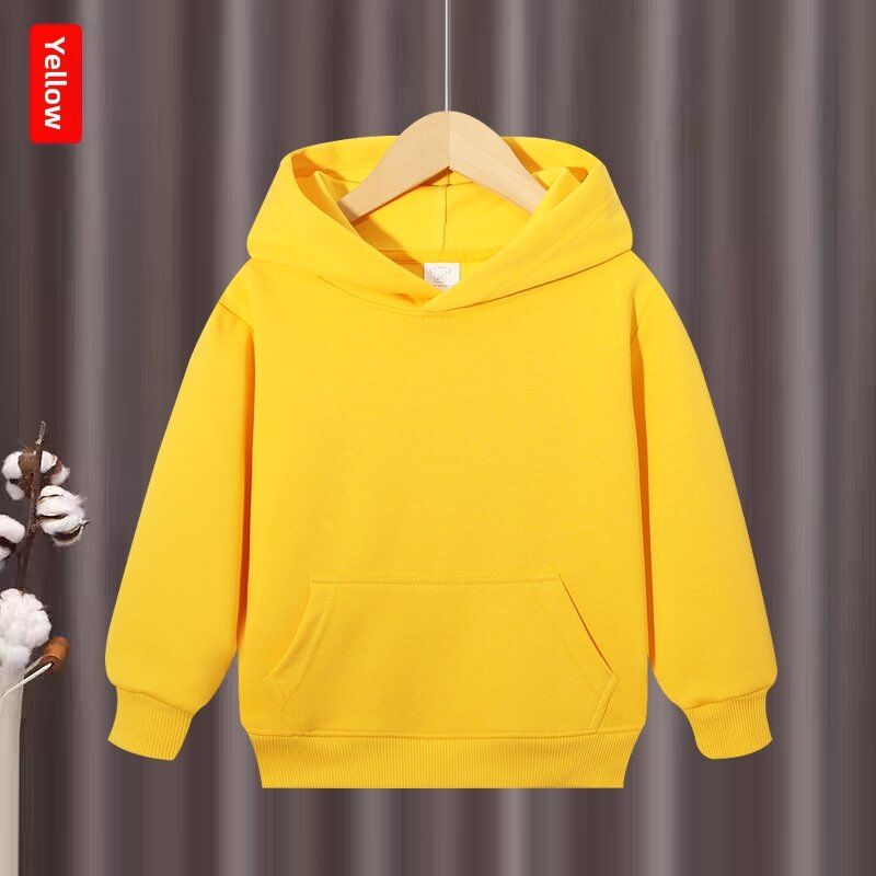 Yellow Plain Regular Hoodie
