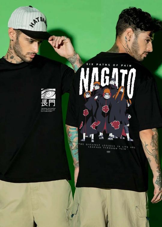 Nagato Black Oversized T-shirt For Men