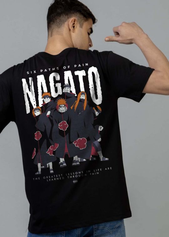 Nagato Black Oversized T-shirt For Men