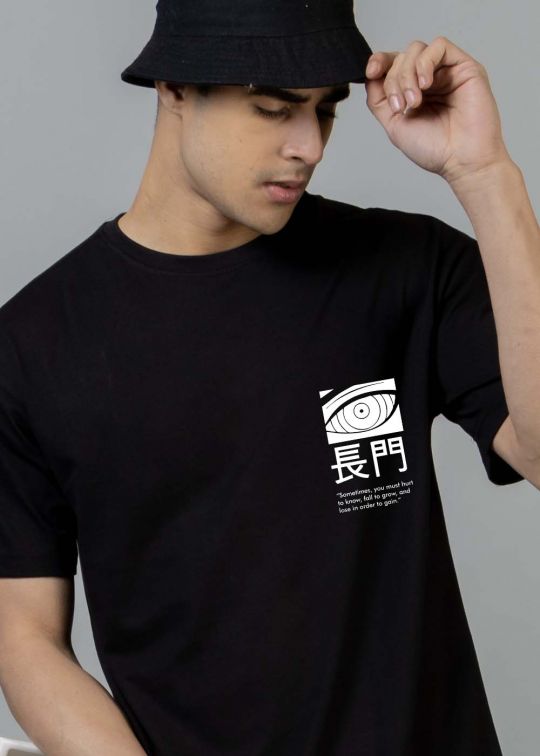 Nagato Black Oversized T-shirt For Men