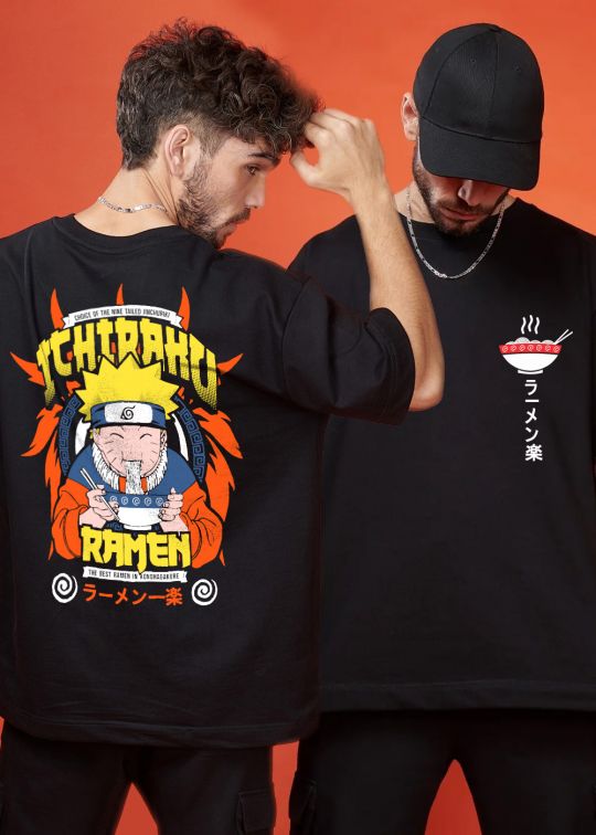 Ichiraku Black Oversized T-shirt For Men
