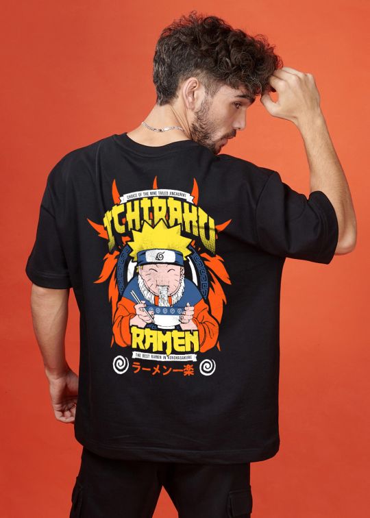 Ichiraku Black Oversized T-shirt For Men