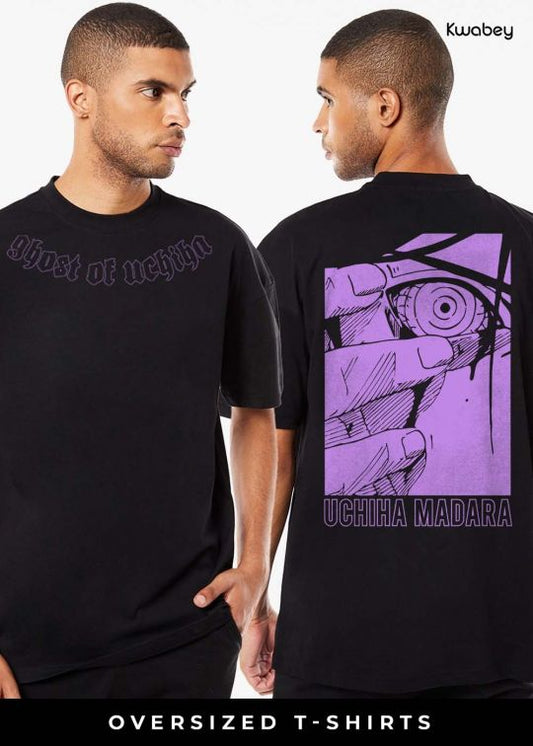 Ghost Of Uchiha Black Oversized T-Shirt For Men
